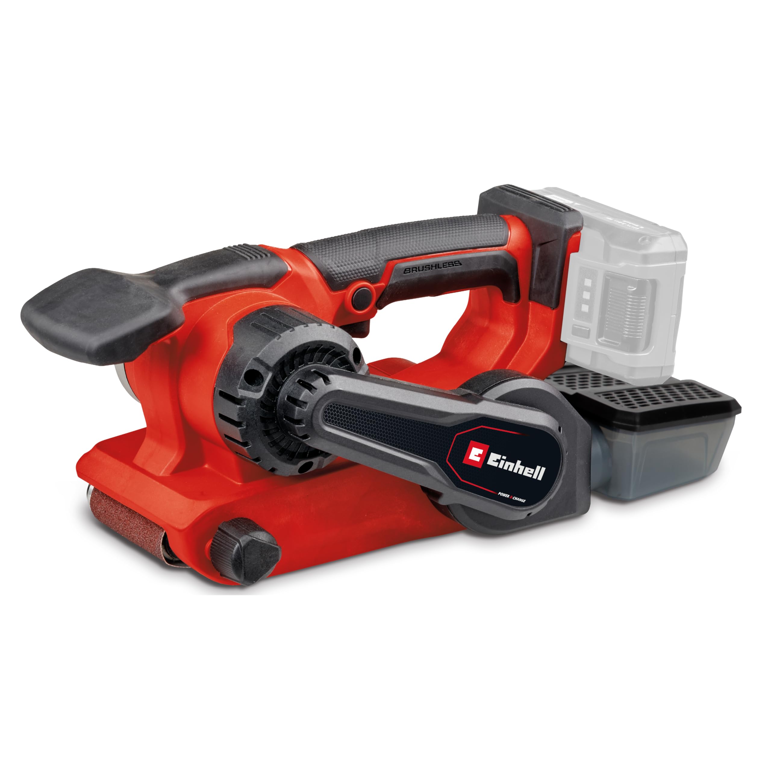 Einhell Cordless Belt Sander for Wood 18V Power X-Change, Brushless Motor, with Dust Collector, 3X P80 Sanding Belts, Without Battery TP-BS 18/457 Li BL Solo Band Sander
