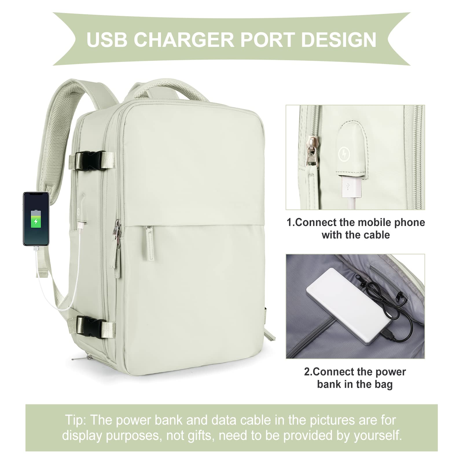 SZLX Zaino Ryanair 40x20x25 Bagaglio a Mano zaino Borse da Cabina per Easyjet 45x36x20 Zaino da Viaggio donna con porta ricarica USB, Borsa da Viaggio aereo Zaino Computer Impermeabile Casual Daypack