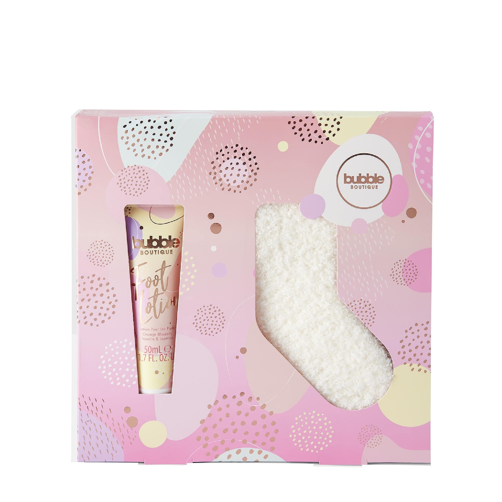 Style & GraceBubble Boutique Sock Gift Set 50ml Foot Lotion + 1 Pair Of Socks - Eco Packaging