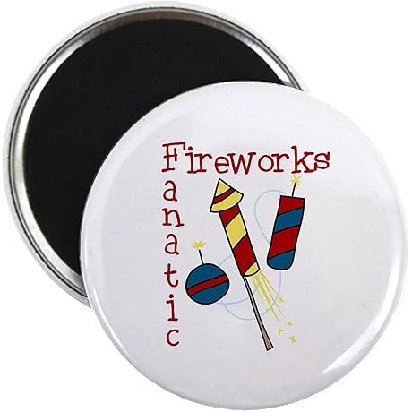 CafePress Fireworks Magnets 2.25 Inch Round Magnet, Refrigerator Magnet for Fireworks Lovers