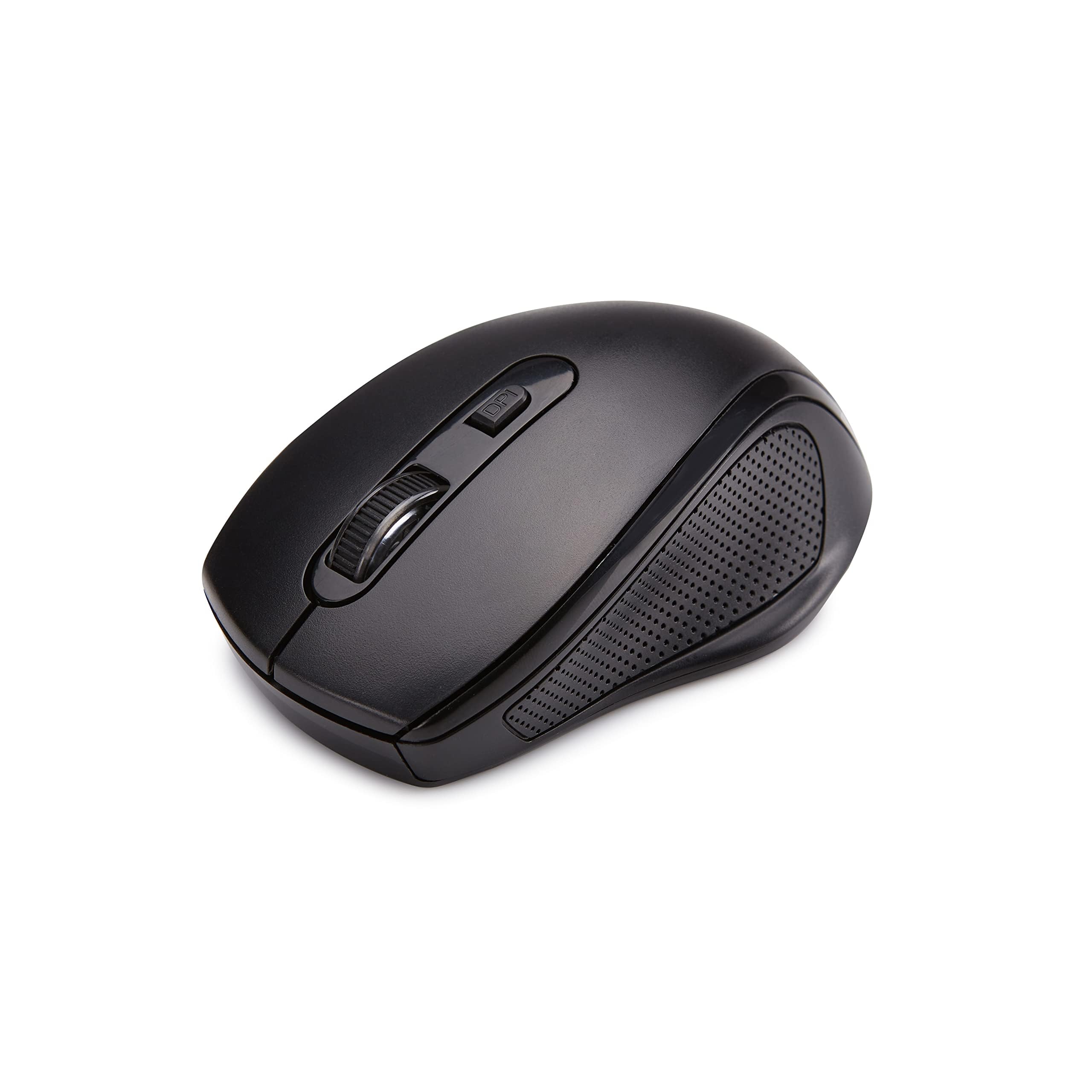 Amazon Basics Tastatur-Maus-Set, ergonomisch, kabellos, DE Layout - schwarz