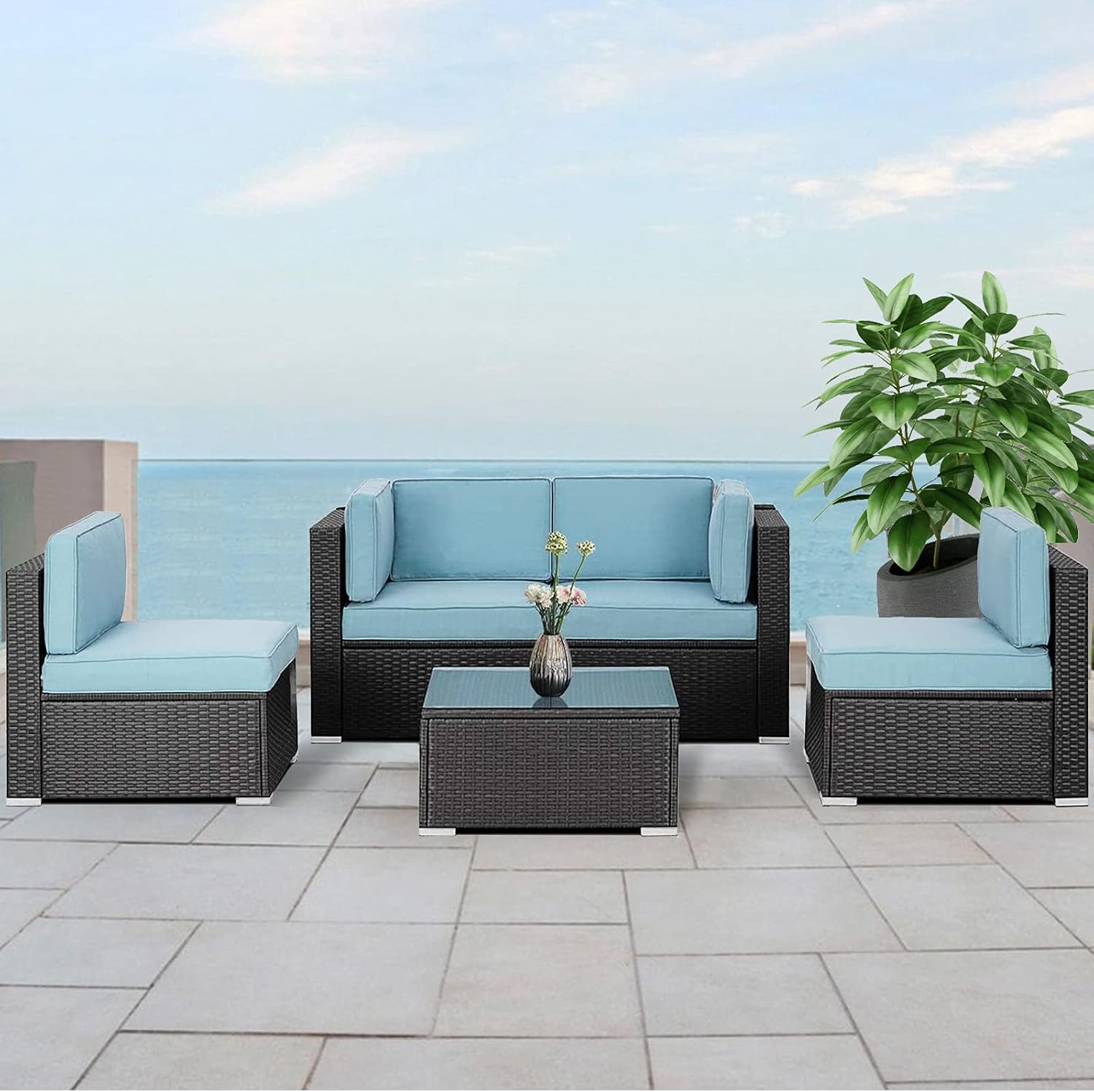 Oakmont 5pcs Outdoor Furniture Patio Conversation Set All