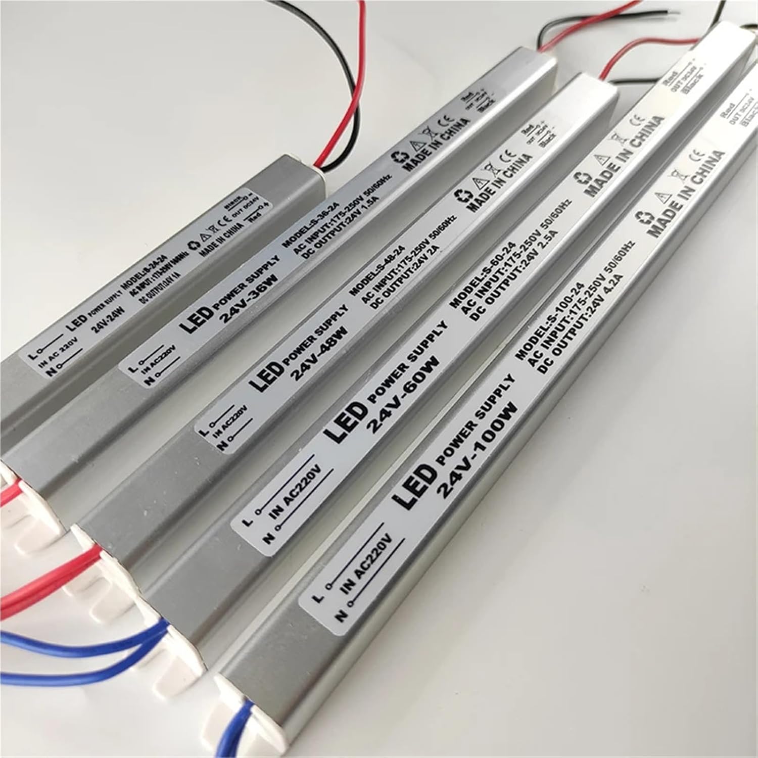 12V 24V LED Driver Power Supply 220V Switching Lighting Transformer 24W 36W 48W 60W 100W for Light(1 Piece_48W_24V)