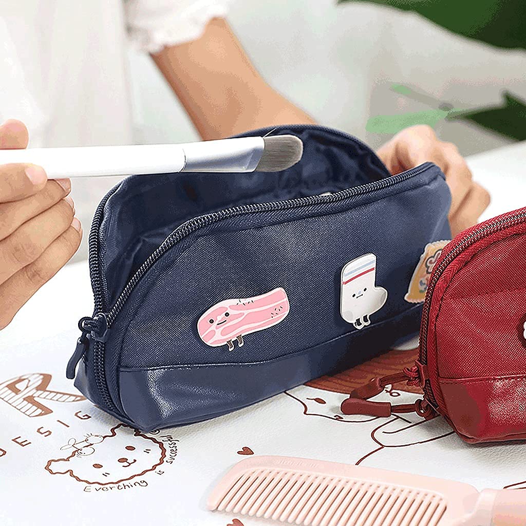 Caja de lápices Multilapa Lápiz Caja de lápices de Gran Capacidad Papelería Bolsa de Almacenamiento Oxford Paño Tenedor de Pluma Doble Cremalleras Lápiz Pouch-3 Colores Pen Bolsa Bolsa
