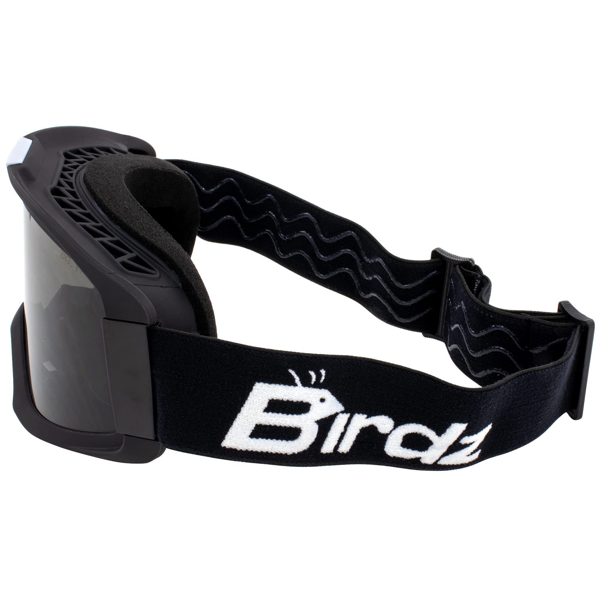 Birdz Occhiali di sicurezza per moto, 2 paia, montatura nera in TPU con lenti trasparenti e fumé