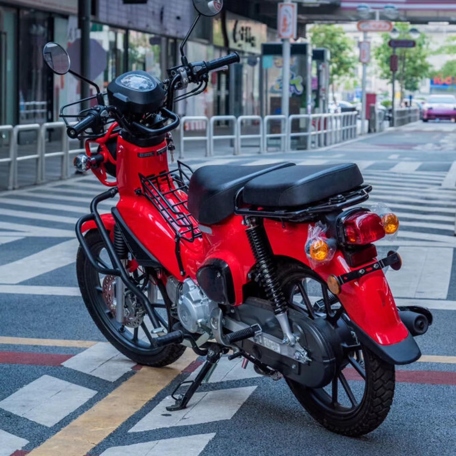 Paramotore Tubolare Adatto Per Cross Per Cub Per CC 110 Barre Di Protezione Nere Set Protezioni Telaio Motore Protezione Gabbia Acrobatica Motorcycle motore Paraurti