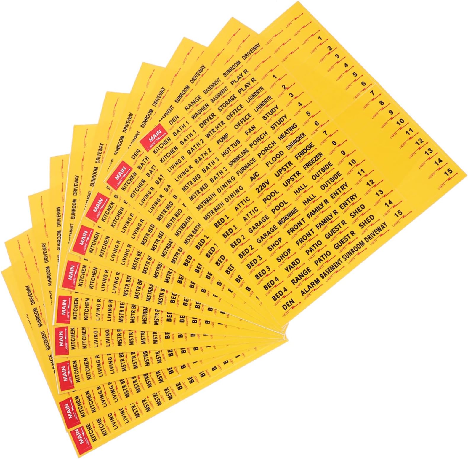 OHPHCALL 10 Sheets Electrical Box Label Labels Stickers Circuit Breaker Sticker Electric Panel Sticker for Home Circuit Breaker Decal Electric Panel Supplies Electric Panel Label Paper