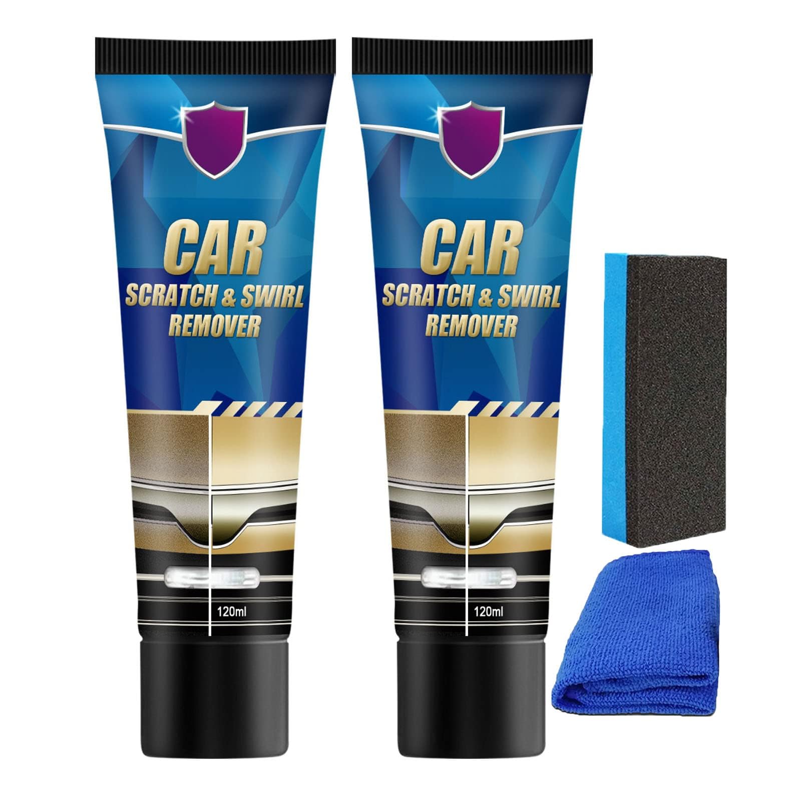 Car Scratch Remover Kit, 2 Pcs 120ml Car Scratch Repair Paste, Scratchs Removal Paste for Repairing Cars Scratches, Cars Maintenance and Refurbishment Paint Scratchs Polishing Repair Pastes