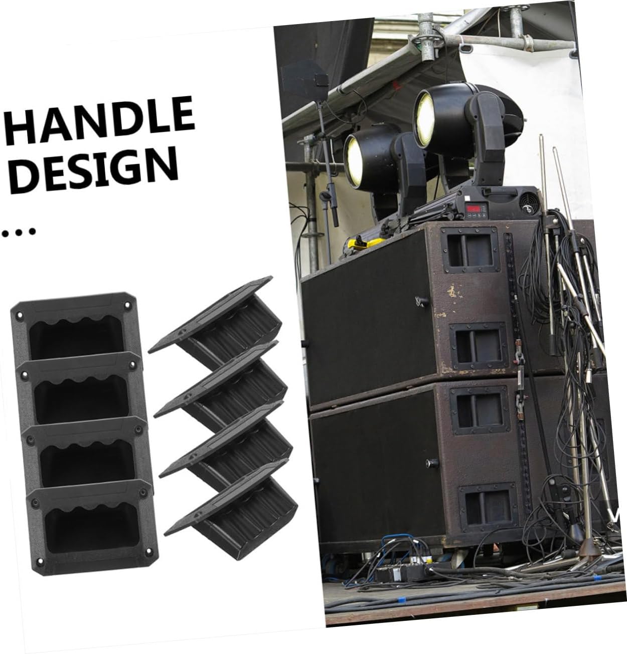 DOITOOL 24pcs Recessed Speaker Handles Plastic Side Pull Handles for Audio Cabinets Comfortable Grip for Stage and Events