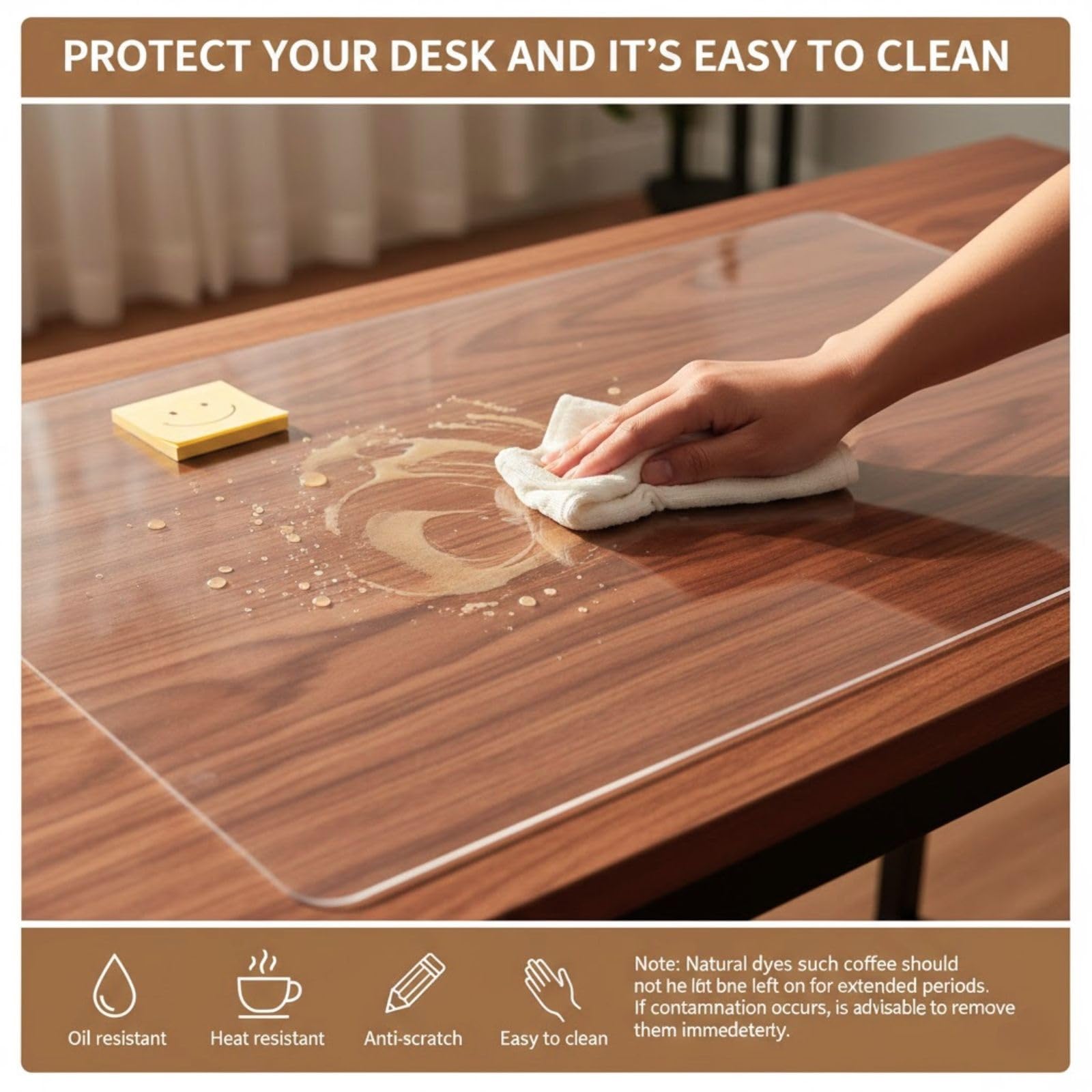 Wasserdichte Schreibtisch Unterlage Transparent, PVC-Tischschutz Unterlage Für Büro Und Zuhause 1.5mm，Schreibunterlage Durchsichtig，Tischschutz Unterlages，Für Büro, Zuhause(160cm x 240cm)