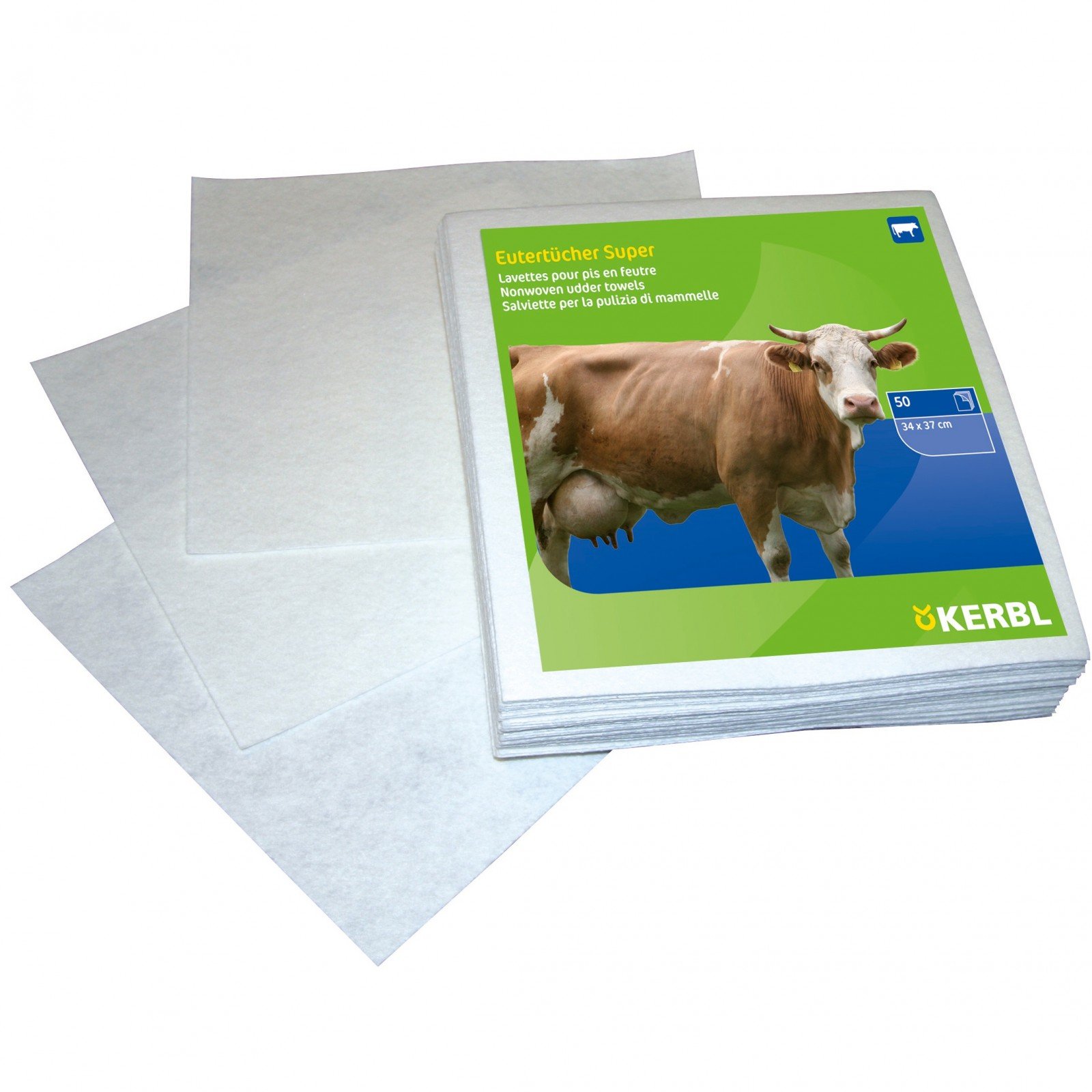 Kerbl Uddero Clean Reusable Udder Cloth 34 x 37 cm Pack of 50