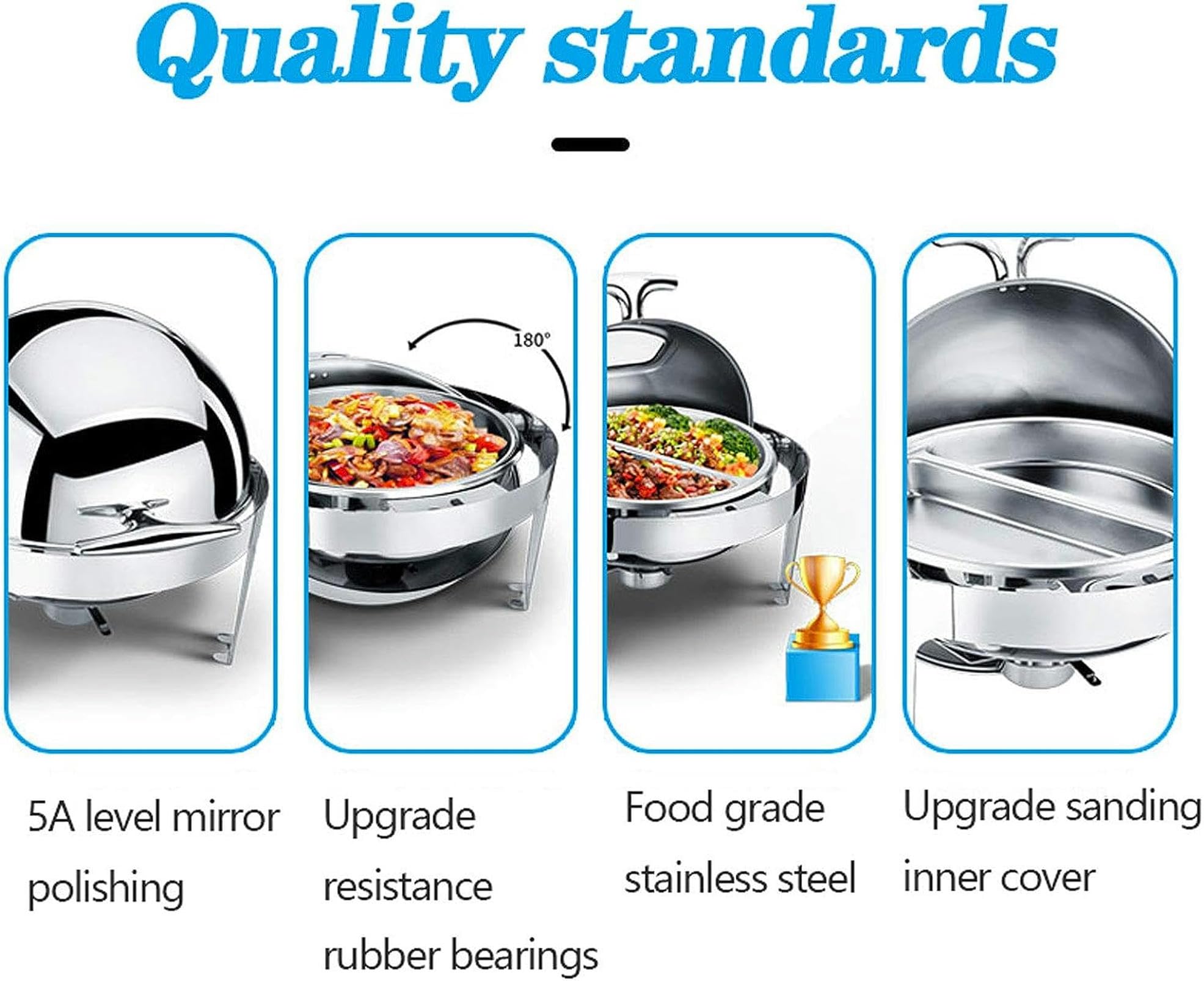 Chafing Dish, Scaldavivande Elettrico Acciaio Inox, 6L Contenitore Termico Scalda Cibo per Alimenti per Riunioni di Famiglia, Ideale per Mere in Fresco i Cibi