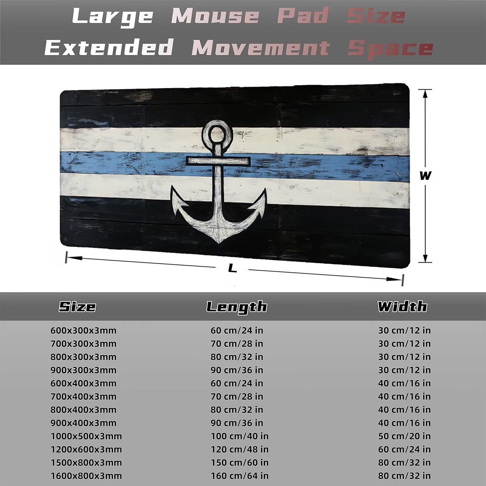 Podkładka pod mysz XXL 1600x800 podkładka pod mysz japońska podkładka pod mysz kotwica podkładka pod mysz podkładka pod biurko o dużej precyzji i szybkości ulepszona antypoślizgowa gumowa podstawa dla