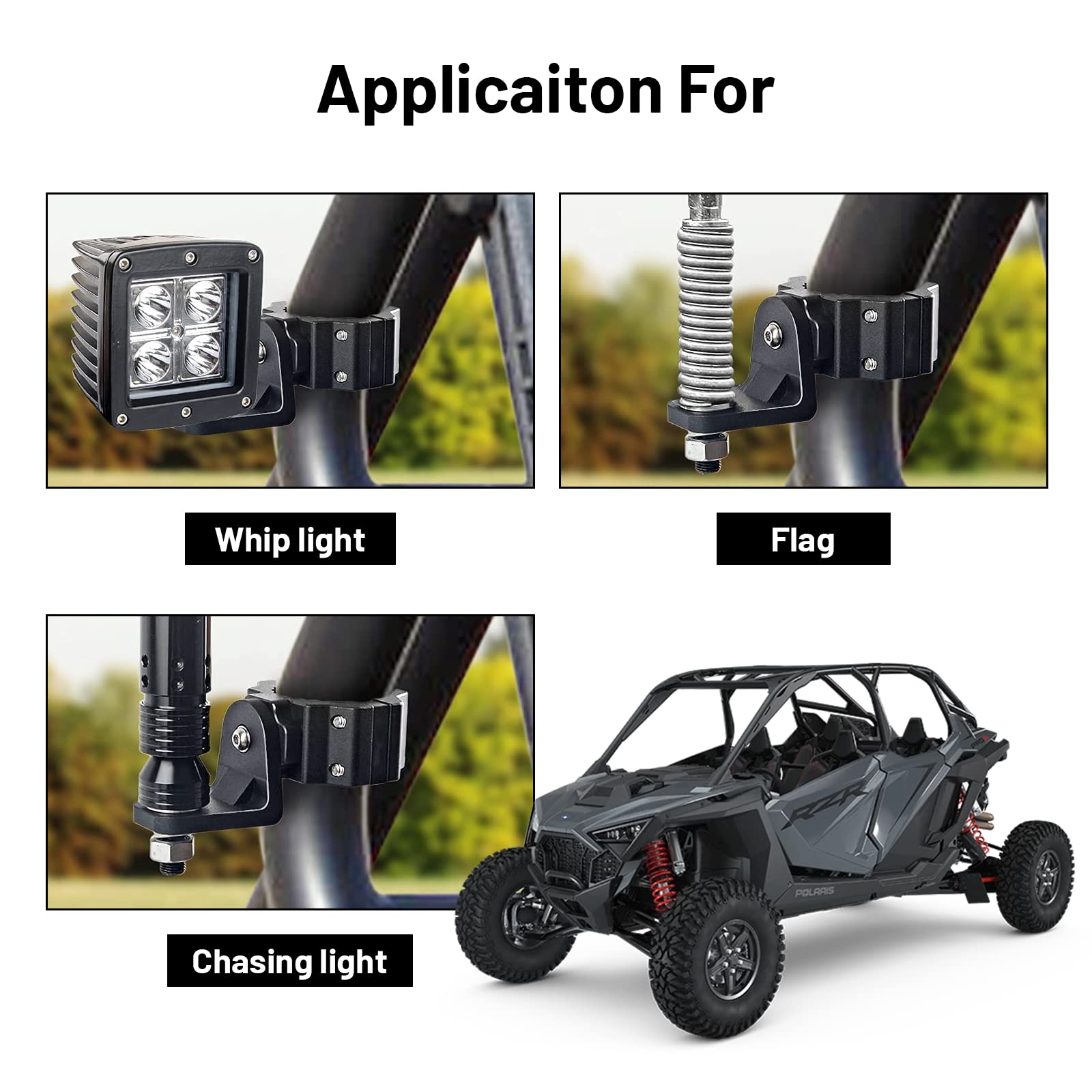 Adjustable Flag Light Bracket For Polaris RZR Can-Am Adjustable - Foto 6