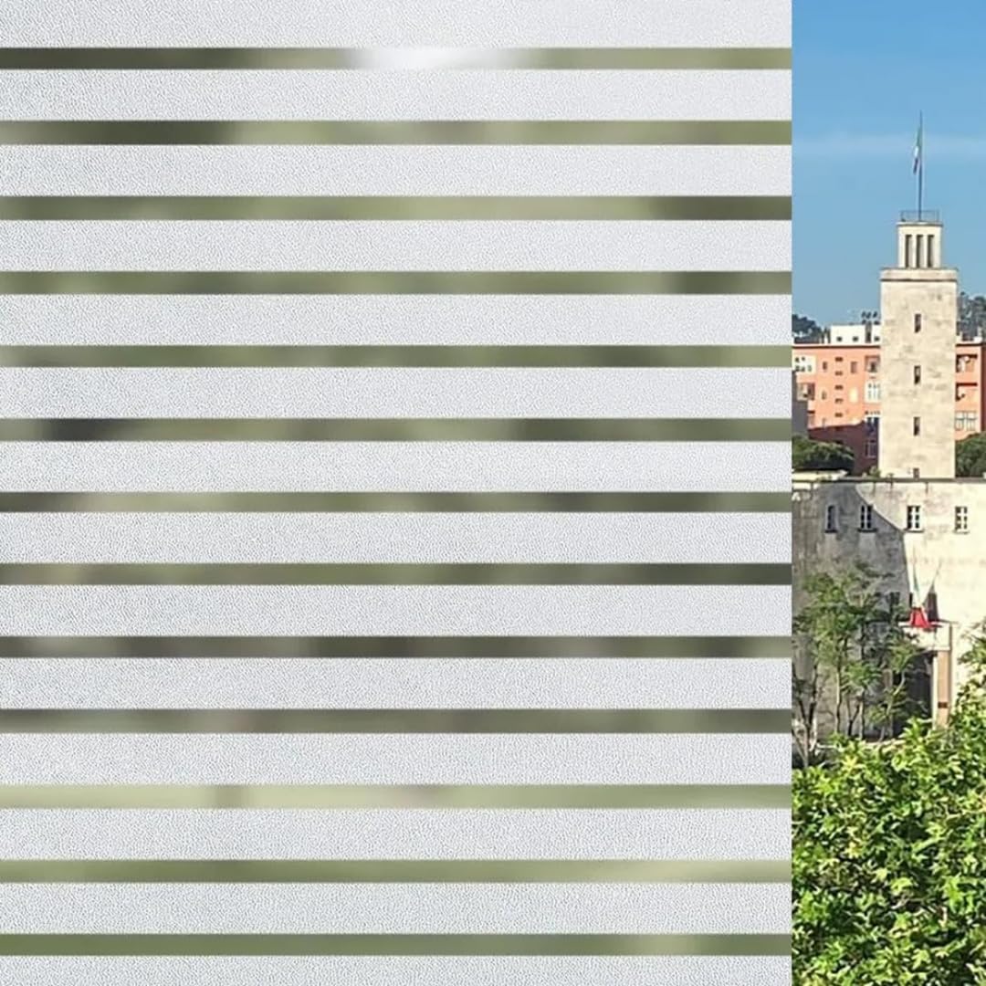 Großformatiges Fensterfolie (Streifen, 120 x 400 cm) Dekorative Fensterfolie Selbstklebende, matte, satinierte Fensterfolie für Privatsphäre ohne Klebstoff Anti-UV statisch Dusche