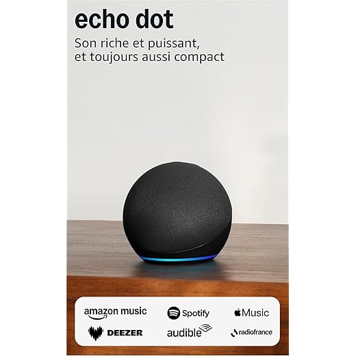 Enceinte connectée Bluetooth et Wi-Fi Echo Dot (Nouvelle génération)