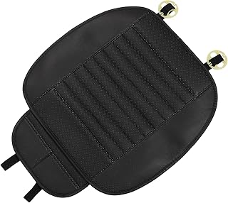 Abaodam Funda Antideslizante para Asiento Delantero de Coche Protector de PU con Soporte Ergonómico y Bolsillo Lateral Compatible con Vehículos Color Negro