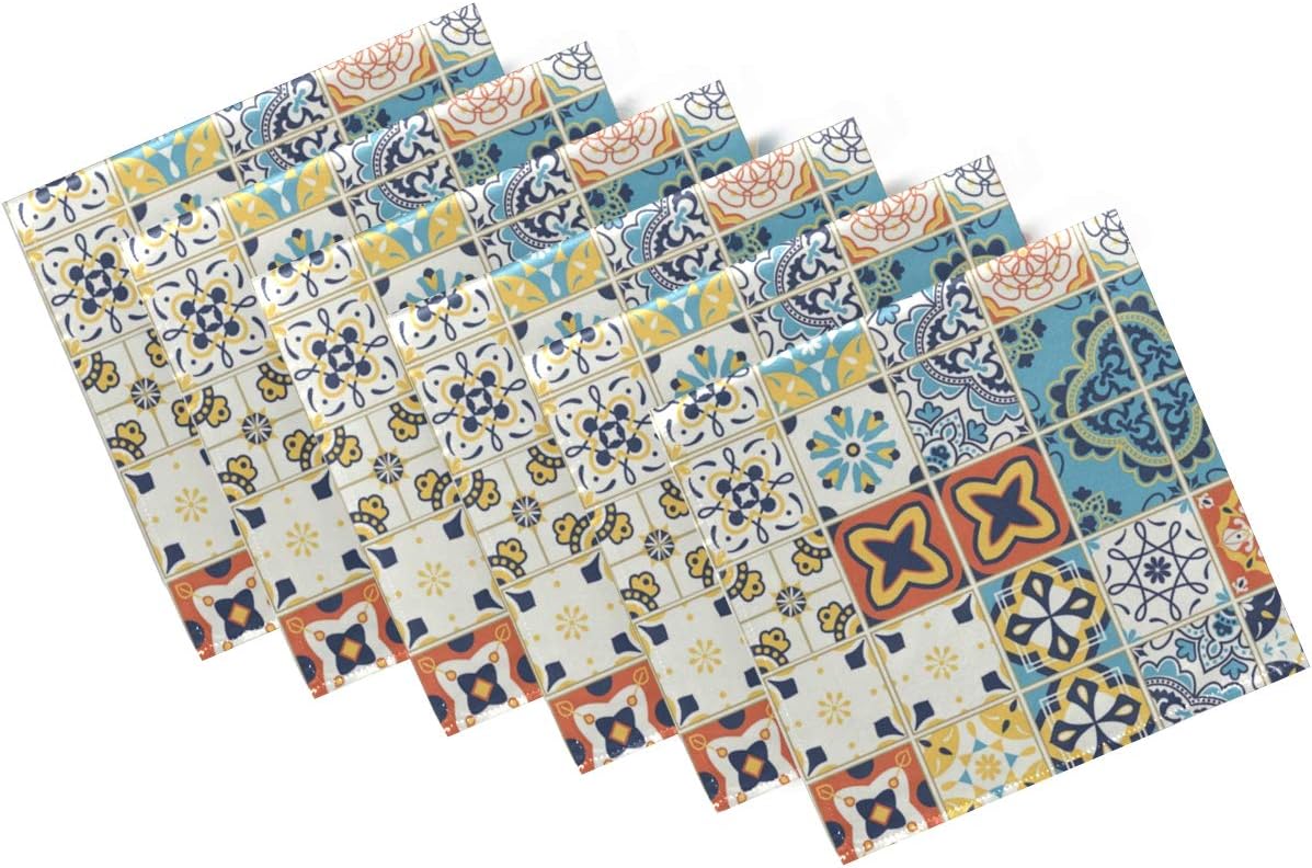 Servilletas de Tela Multicolor Estilo Portugués, Juego de 6