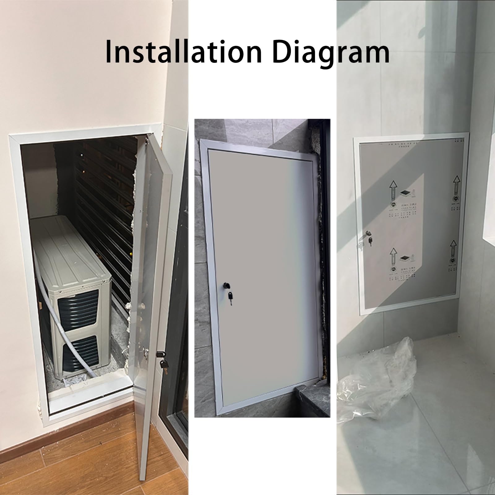 Niestandardowy metalowy panel drzwiowy 20 x 36 24 x 40 28 x 32 - zamek i klucz serwisowy drzwi wału łatwa instalacja, zdejmowany panel dostępu do ściany (70 x 110 cm)