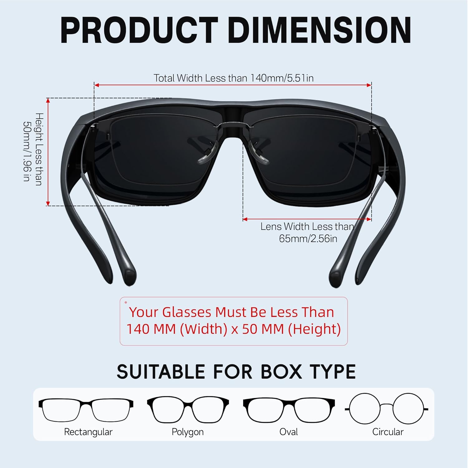 DEAFRAIN Polarized Sunglasses Fit Over Glasses for Men Women, UV Protection for Driving with Wear Over Prescription Glasses - Image 3