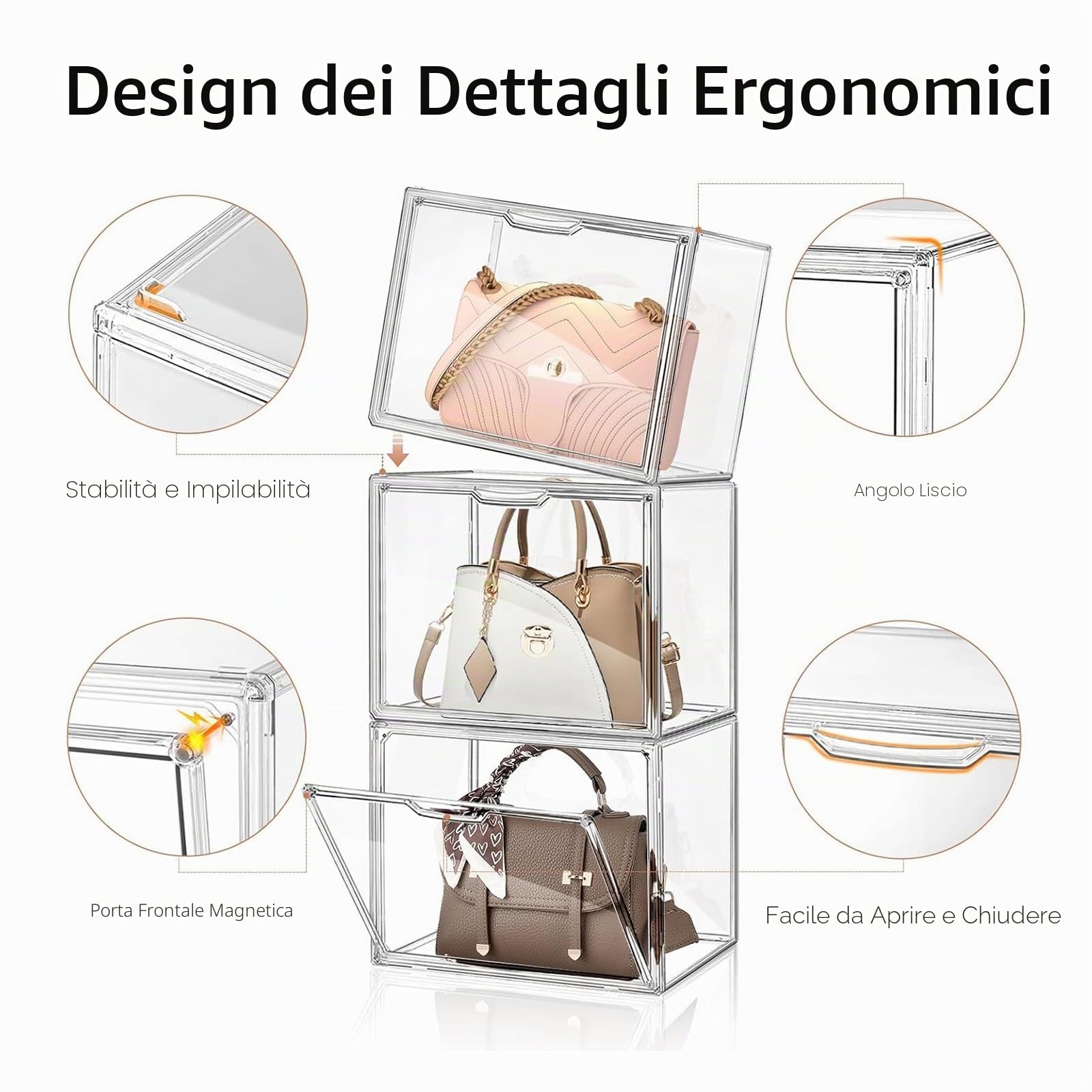 Vetrinetta Espositiva Vetrina Acrilico con Porta per Vetrina Espositiva Collezionismo, Teca Plexiglass, per Borsa a mano Casco Funko Pop Hanno Bisogno di Auto Assemblaggio (2, 45x33x33cm)