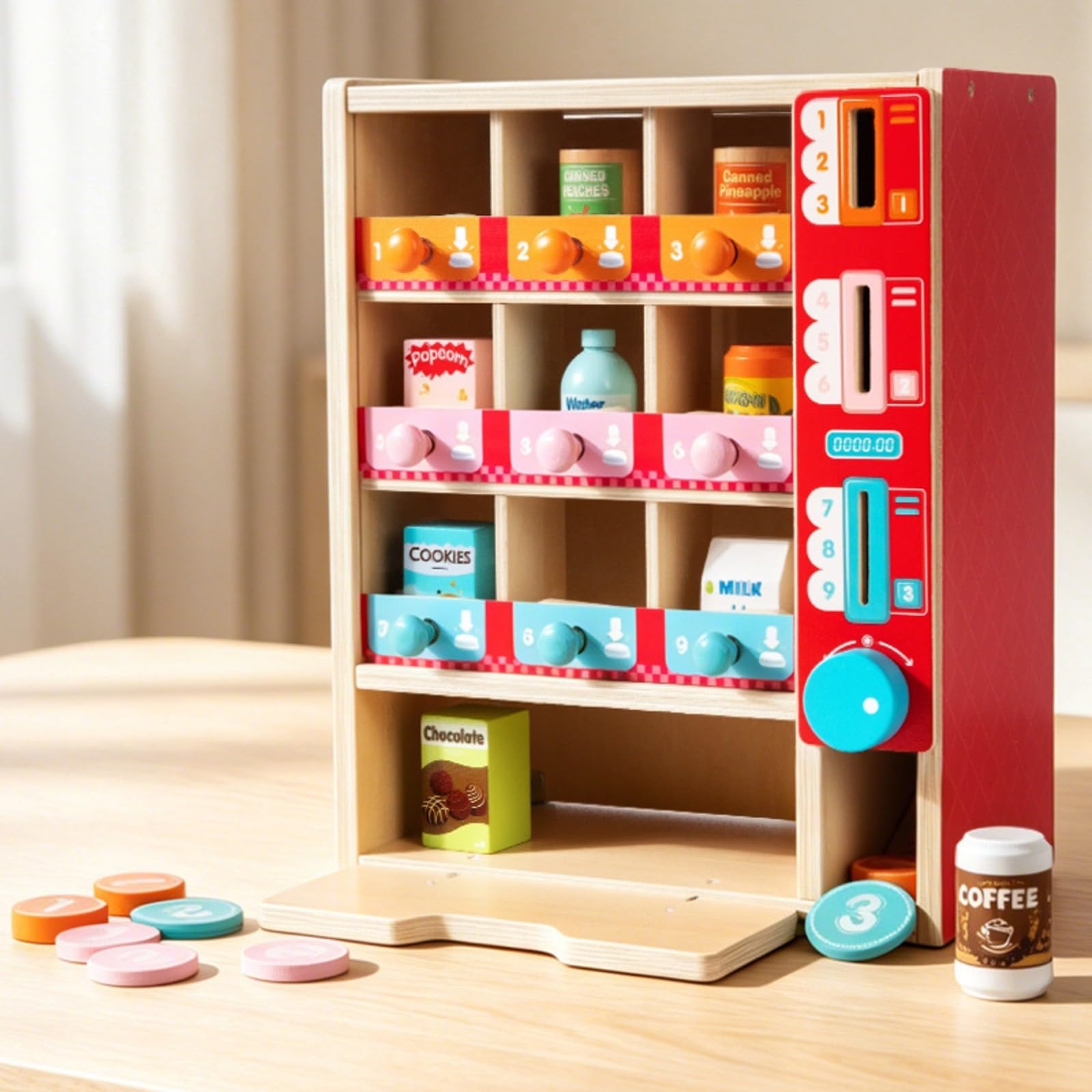 Qianly Distributeur Automatique Éducatif | Distributeur Pièces, Coloré, Machine Automatique, pr École Maternelle, Pits