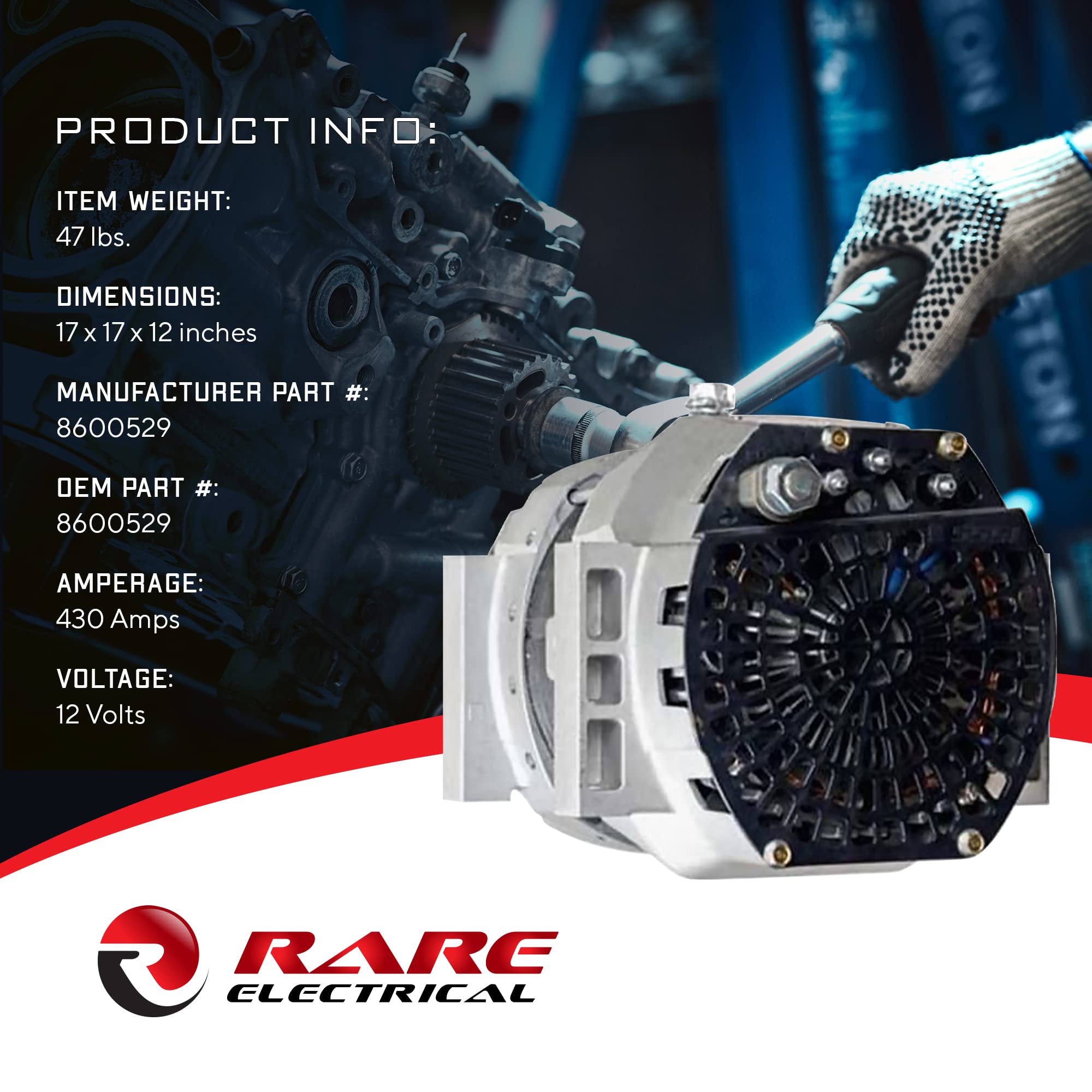 Amazon.com: RAREELECTRICAL New 12V 430A Delco 55Si Alternator 