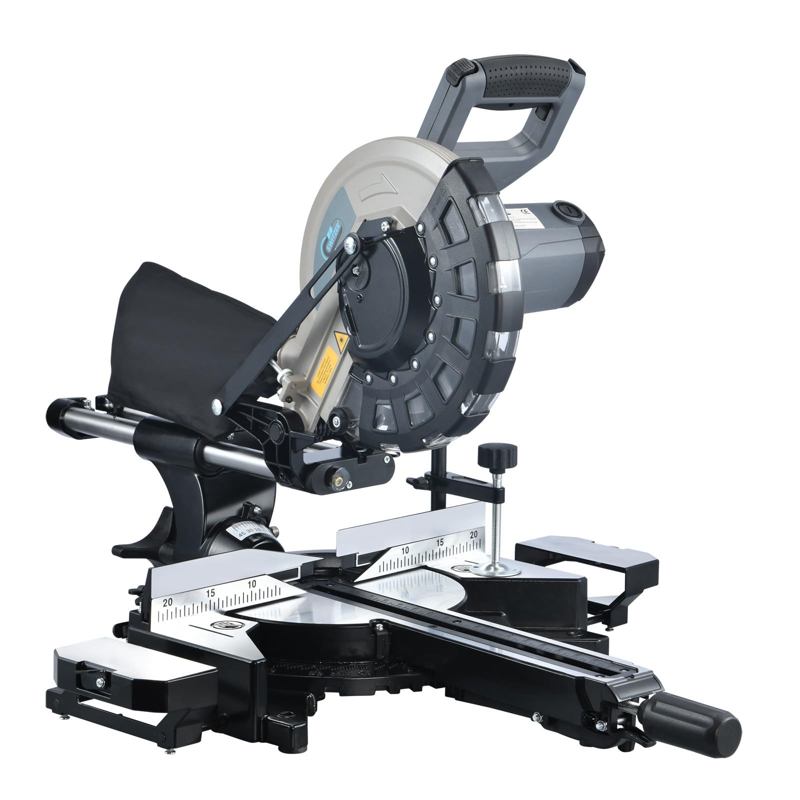 Switzer Mitre Saw 10 Inch Compound Sliding 2000W Single Bevel Cut Laser Blade from B&Q