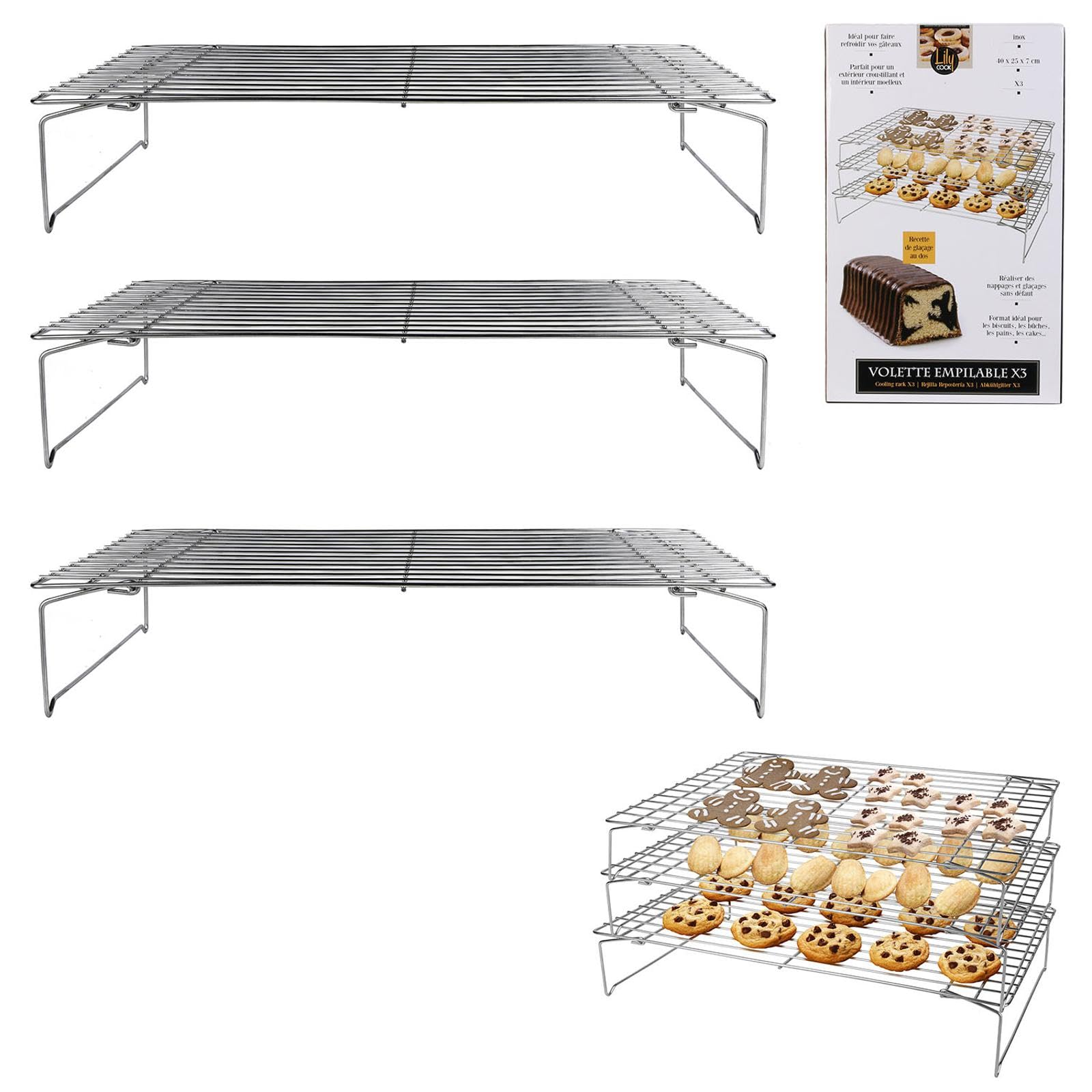 LILY COOK KP5595 Kühlgitter, 3 Etagen, für Küche, Gebäck, Küchenutensilien