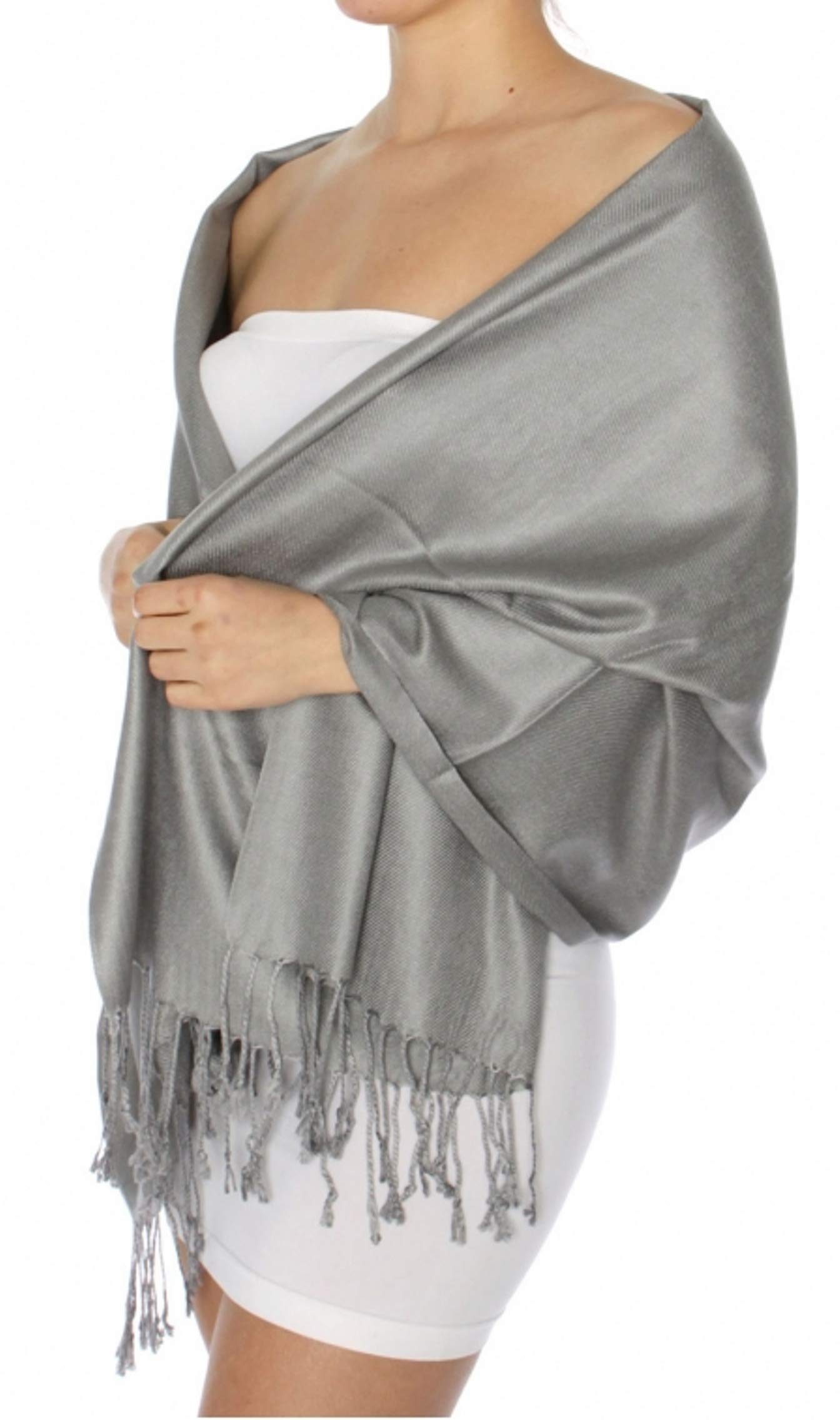 Kkrish Women Neck Scarf Plain Soft Stole With Fringe's, Hijab Wrap Dupata-picture-49