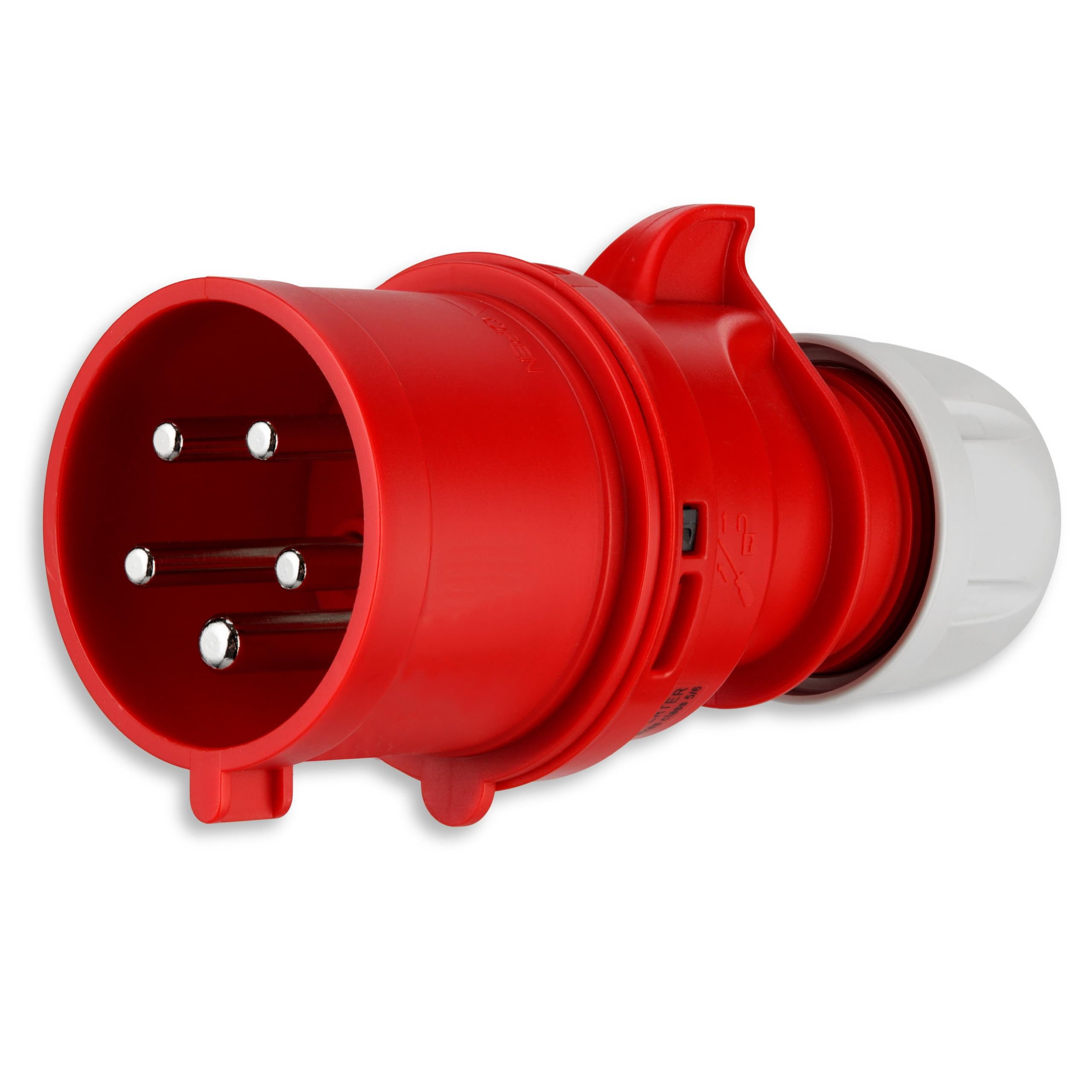 REV CEE-Phasenwender, 400V, 32A, 5-polig, 3Ph+N+PE, wasserd.IP44, rot