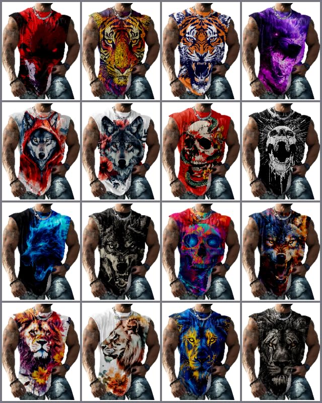 MARSVOVO Men's T-Shirt Sleeveless Tank Top Summer Fashion Cool Graphic Tee Loose Oversized Crew Neck Shirt Quick Dry4