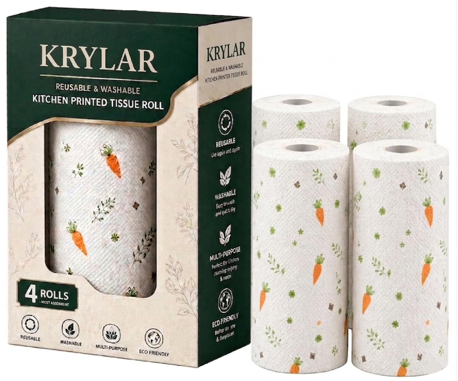 Reusable Kitchen Towel 4Roll 80 Sheets Washable & Non-stick Oil Super Absorbent Eco-Friendly Non-Woven Cleaning Cloth for Kitchen,Glass&Slab Soft Eco Bamboo Wipes for Home,Office&Water Wiping-image-13
