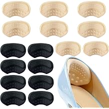 8 Pairs Heel Grips for Loose Shoes, Self-Adhesive Heel Pads for Men Women Kids, Anti-Blister Shoe Size Reducer for Sneakers Boots Heels Heel Pads 4 Black + 4 Beige Multi-Pack