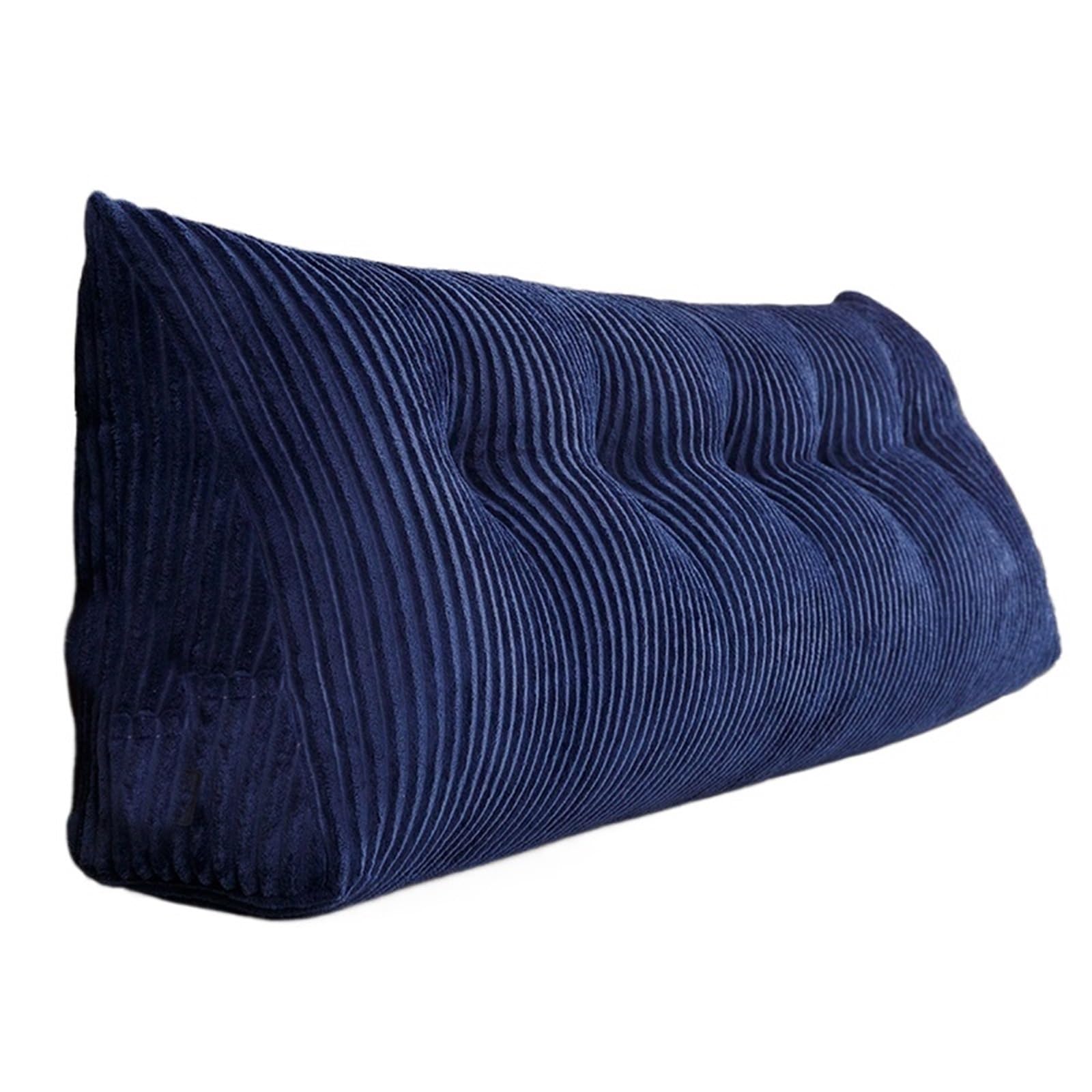 JANXELNOVA 1pc Triangular Large Bolster Backrest Pillow, Double Bed Headboard Cushion, Lumbar Support For Sofa Daybed Tatami, Removable(ROYAL BLUE,50x180cm)