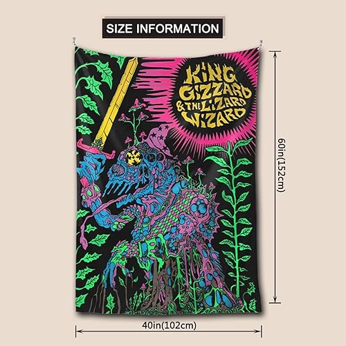 Miniatura 4 de USHNIH Tapiz de mago con diseño de molleja y lagarto, mural para colgar en la pared, decoración de mural para el hogar, manta decorativa para ropa