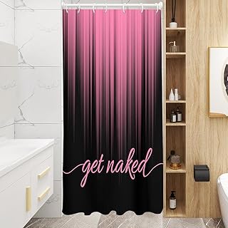AAtter Black and Pink Shower Curtain Ombre Women Teen Glam Modern Stall ...