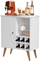 Adega 6 Garrafas com 1 Porta Adega de Vinho Compacta para Sala ou Cozinha (Branco)
