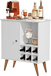 Adega 6 Garrafas com 1 Porta Adega de Vinho Compacta para Sala ou Cozinha (Branco)