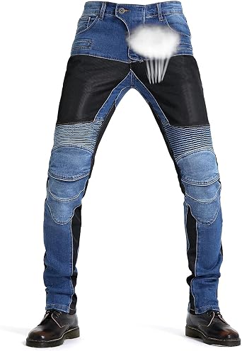 Men's Motorcycle Trousers Motorcycle Jeans Breathable Motorcycle Jeans with Stretch Biker Trousers for Everyday & Touring