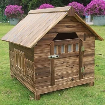 小型犬の犬小屋 Amazon | [JUI3N] 北欧 犬小屋 屋外用 大型犬 木製 ドア付きの