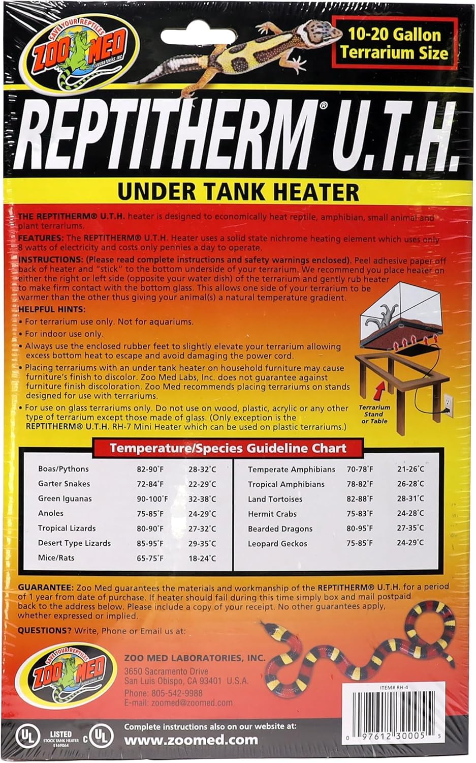 Zoo Med Repti Therm Repti-Heizstrahler für Reptilien, 8 W, 20,3 x 15,2 cm, 2 Stück