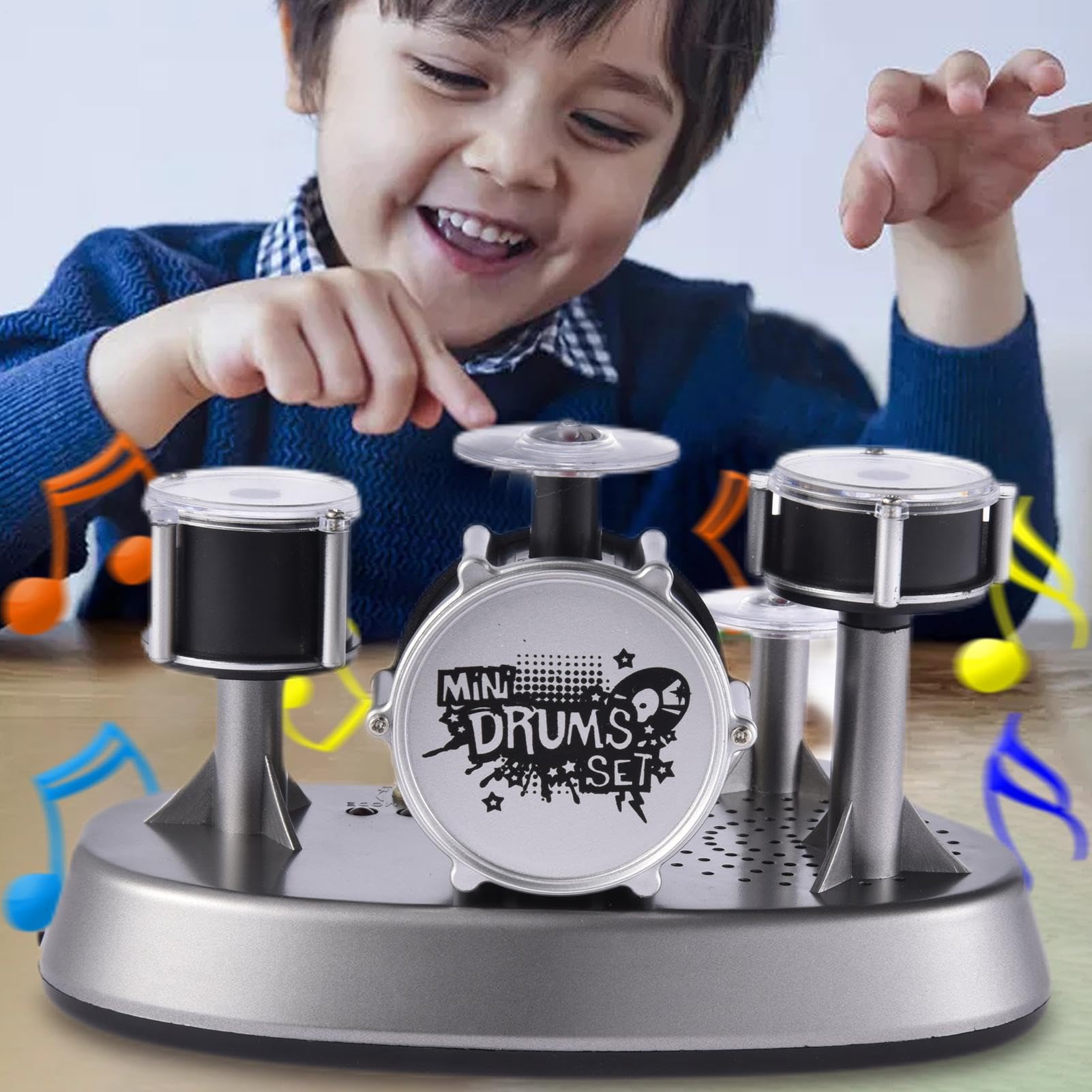 Kinder-Fingertrommel-Set – Elektronisches Mini-Desktop-Schlagzeug, Tragbarer Touchpad-Schlagzeuger, Neuartiges Percussion-Spielzeuginstrument | Lustiges, Kompaktes Musikgeschenk Für Kinder, Jugendlich
