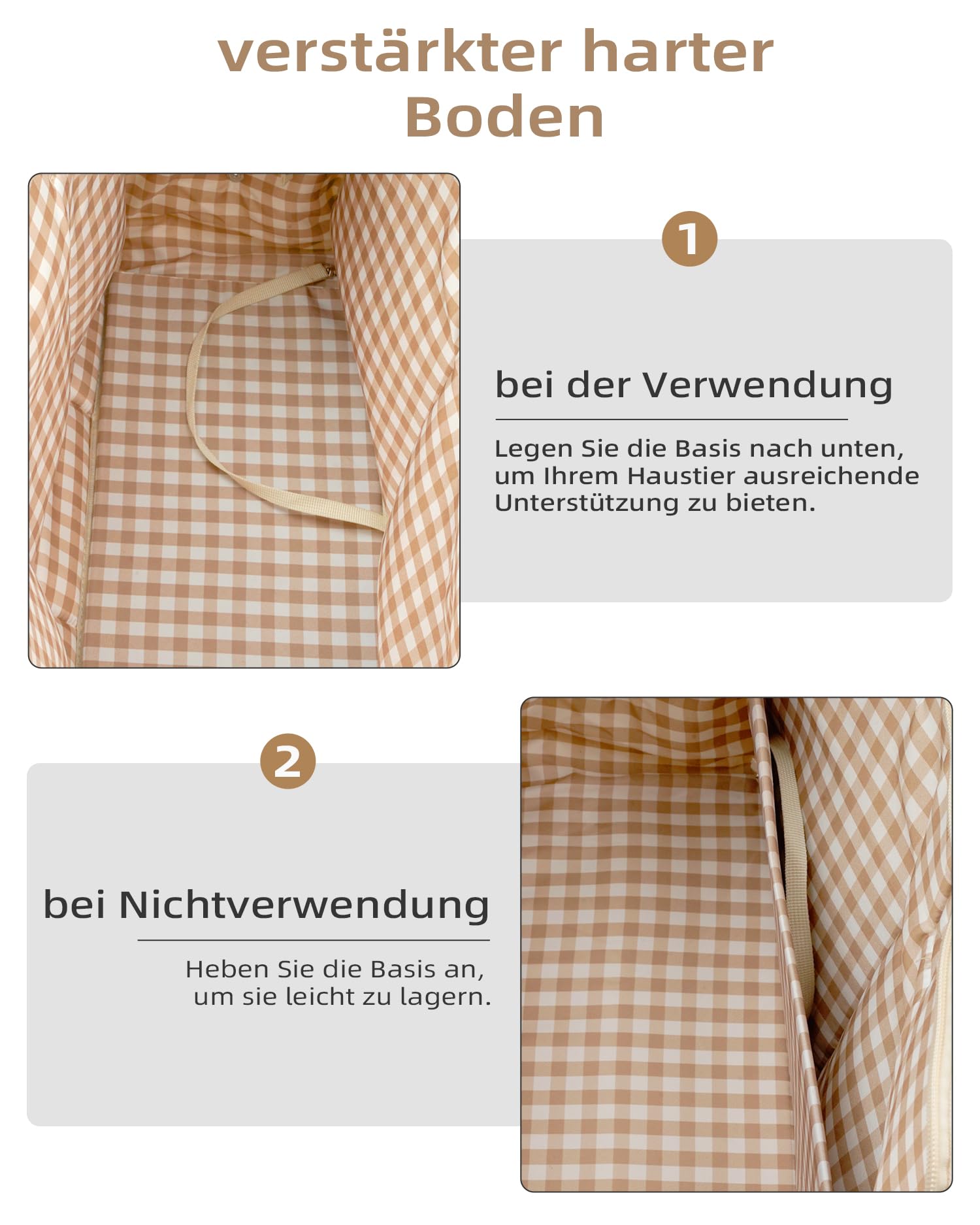 ONECUTE Hundetrage für kleine Hunde Kaninchen Katze mit großen Taschen, Baumwolltasche, Hundetrage Soft Sided, zusammenklappbar Travel Puppy Carrier (Beige, 34 * 16 * 25 cm ±1-2 cm Handgemessen)