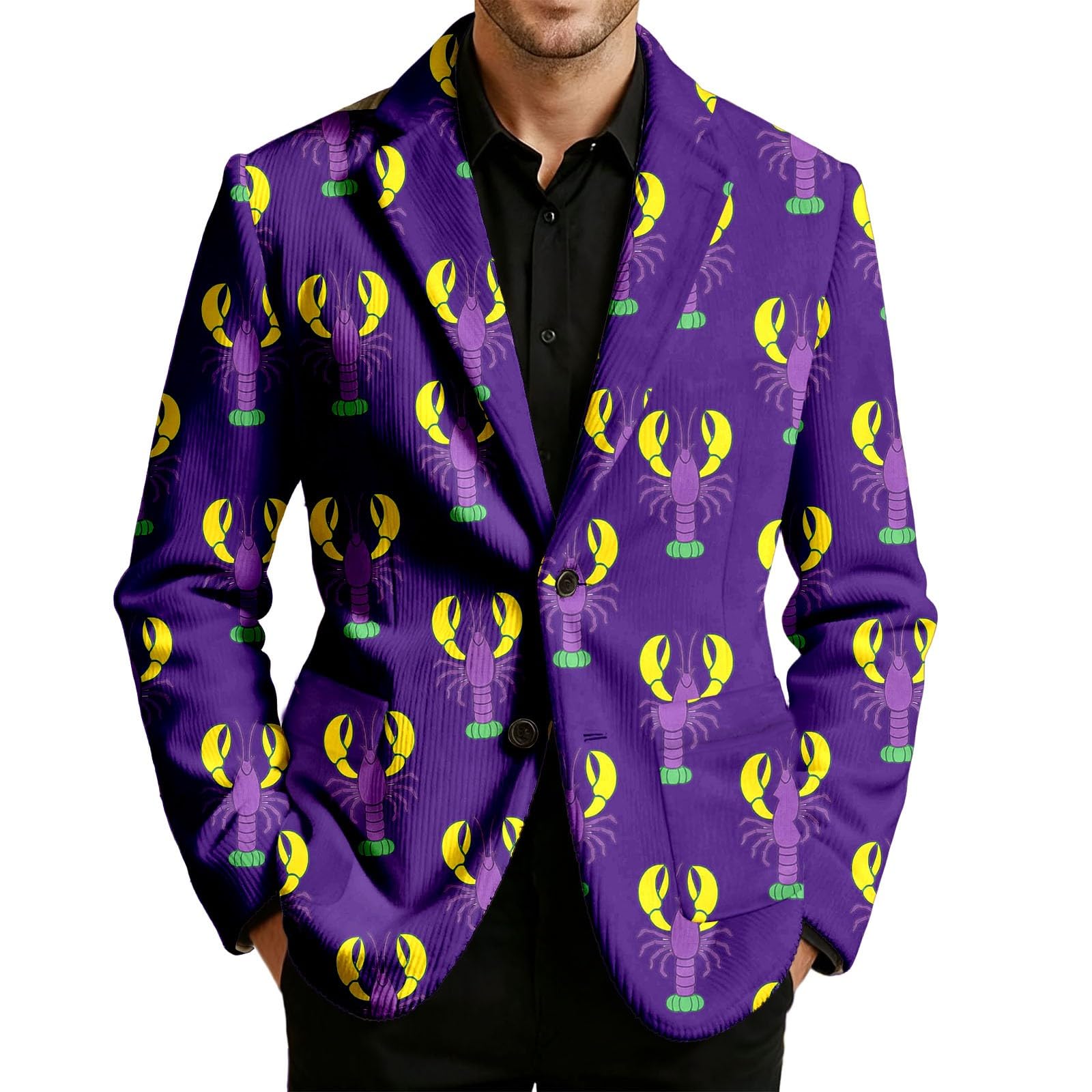 Chaqueta de pana con estampado de esmoquin para hombre, estilo casual, para fiestas, bodas y eventos nocturnos, discotecas, escenarios (3)