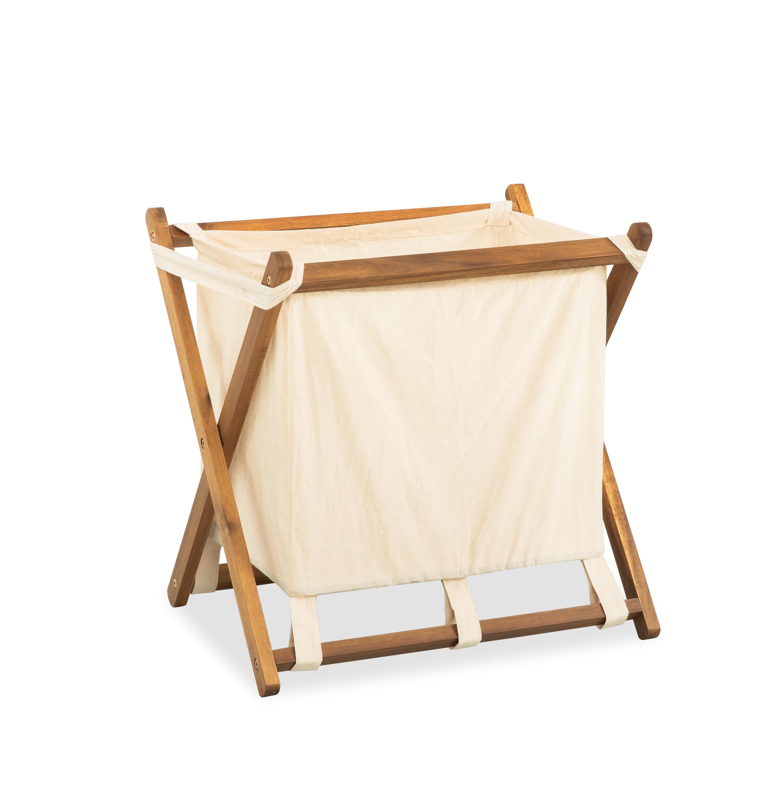 Amazon.com: VICTORY RELAX Acacia Wood X-Frame Laundry Hamper
