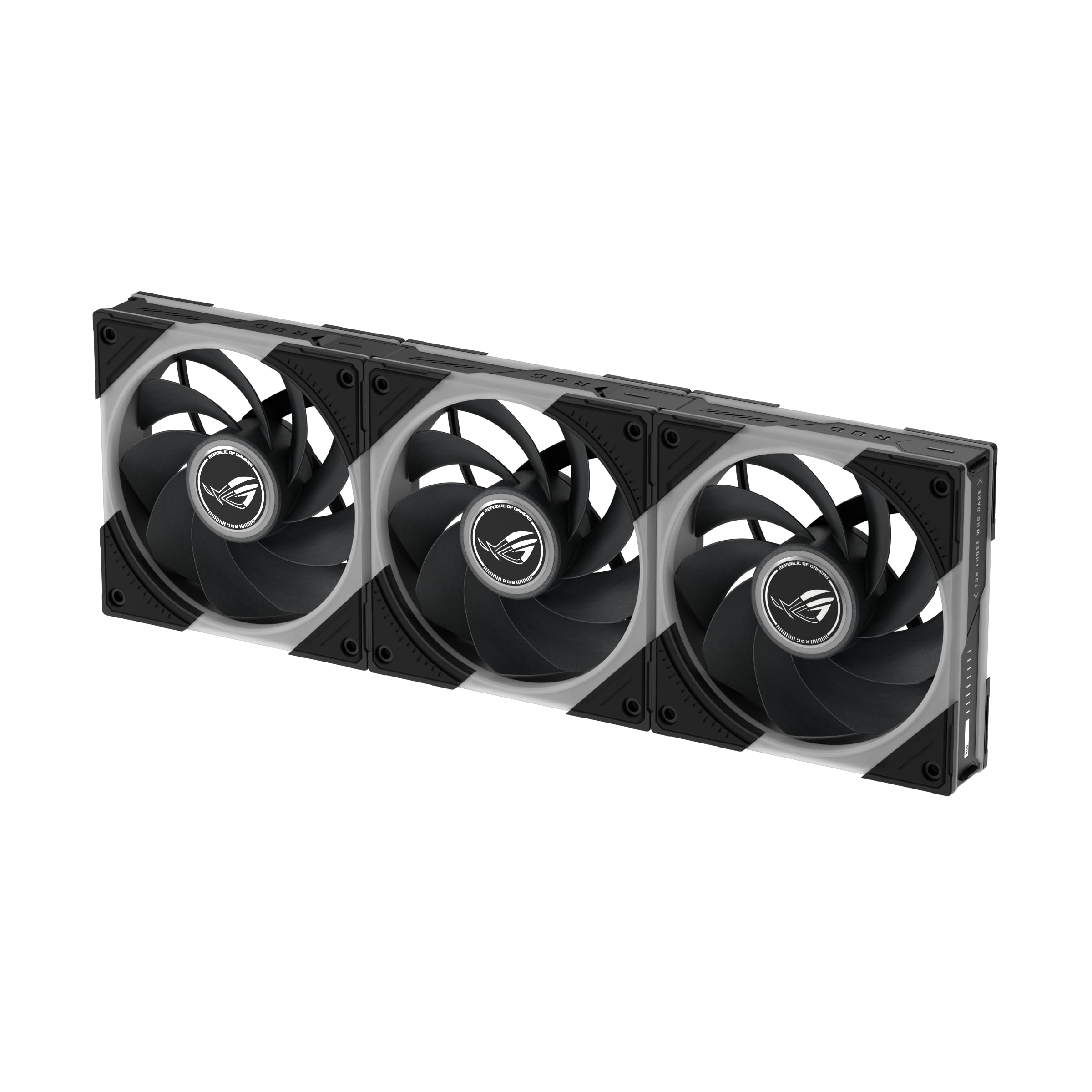 ASUS ROG Eurux GR120 ARGB Reverse PWM Lot de 3 ventilateurs PWM 120 mm PWM, 2200 tr/min, chaîne en marguerite brevetée, éclairage personnalisé, moyeu de ventilateur