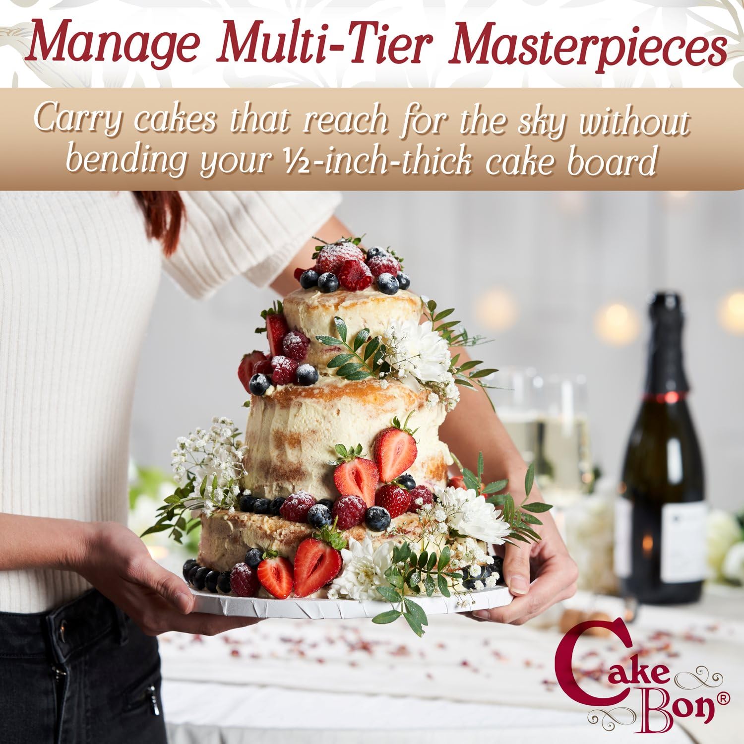 12mm Red Square Drum Cake Board FunCakes | Cake Boards