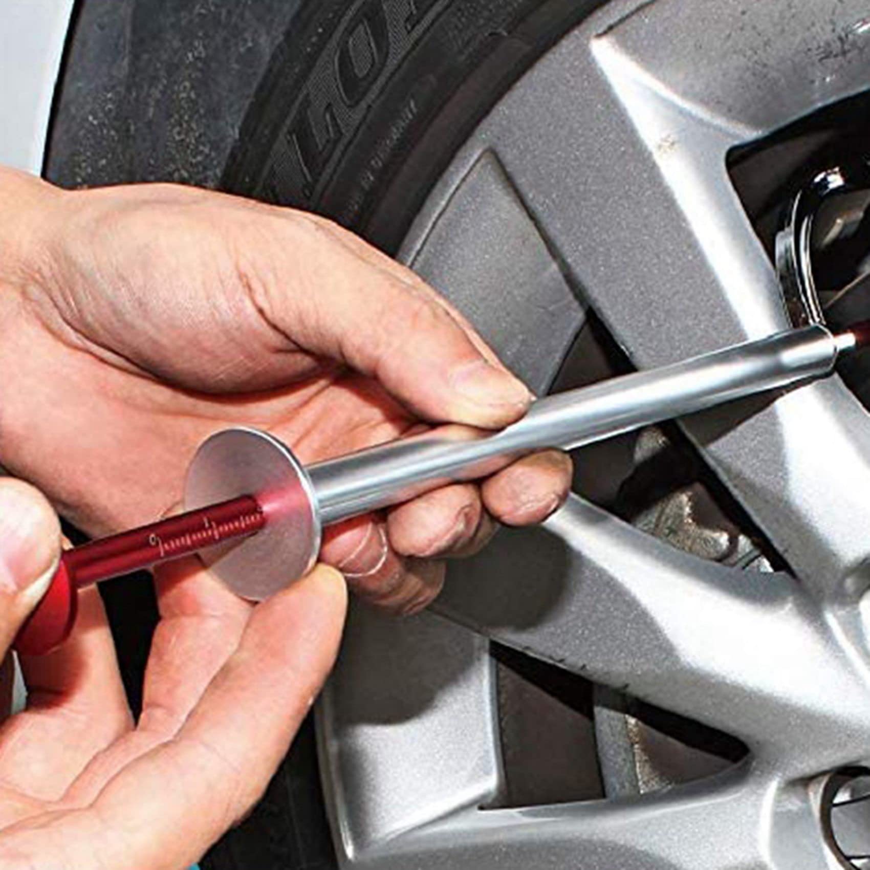 4X Herramienta de Medición de Disco de Freno 0-45 mm Calibradores de Regla de Medición de Espesor para Motocicletas Coches Detección de Prueba de Desgaste de Disco de Freno