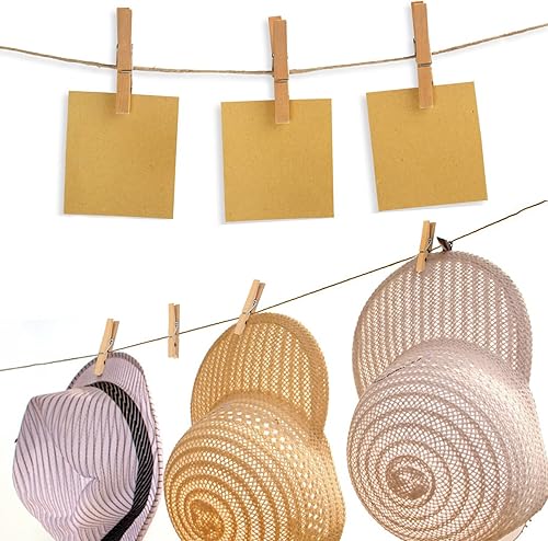 Miniatura 7 de Alfileres de madera para ropa, 400 piezas de 2.83 pulgadas de madera para uso diario, ropa, toallas, manualidades, fotos, pared de arte, por